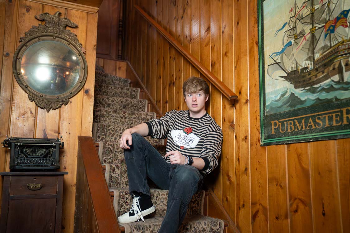 Dead Roses Striped Oversized Crewneck