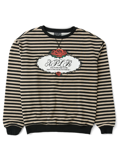 Dead Roses Striped Oversized Crewneck