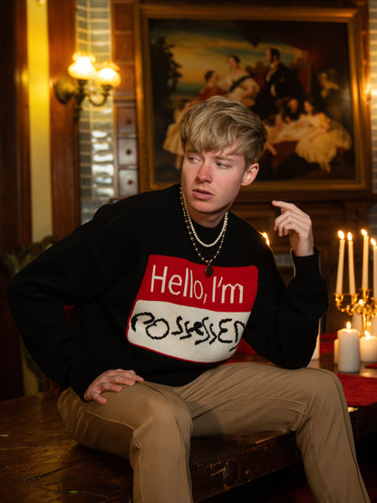 Hello, I'm Possessed Knit Sweater