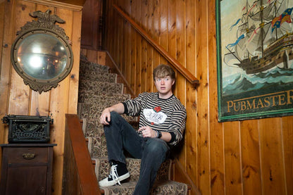 Dead Roses Striped Oversized Crewneck